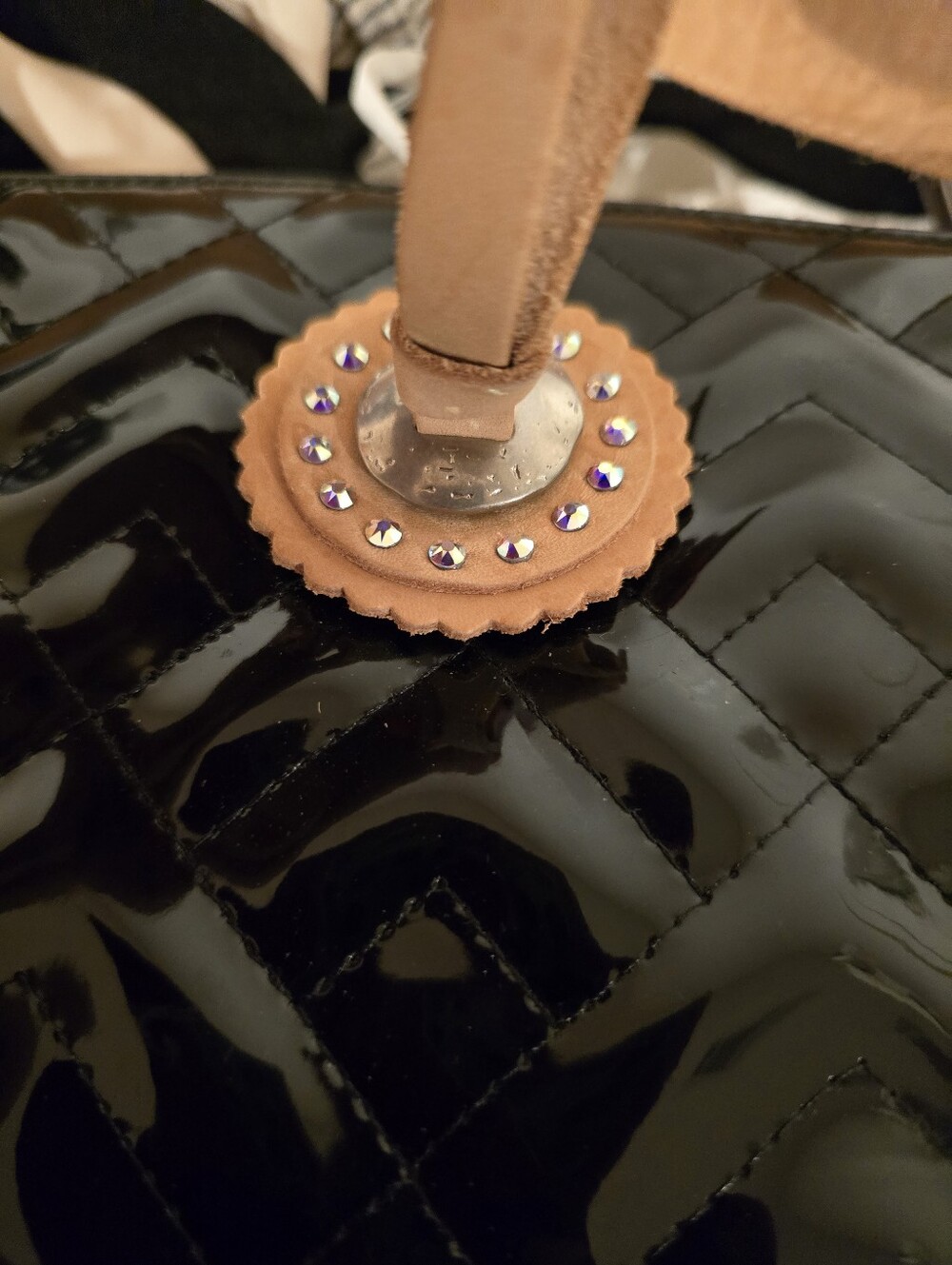 Consuela Inked Downtown Crossbody bag featuring a quilted black patent exterior - Picture 14 of 14